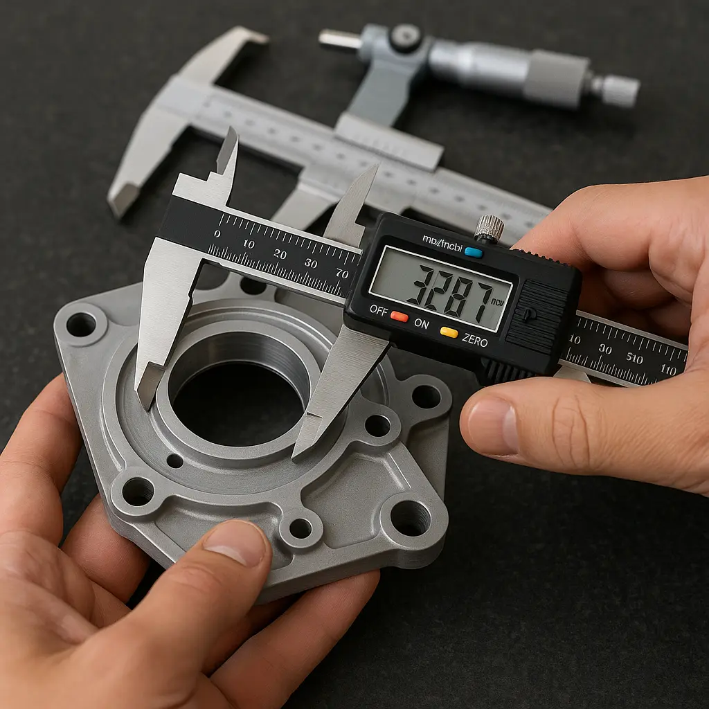 Foto de inspeção dimensional de peças aeronáuticas