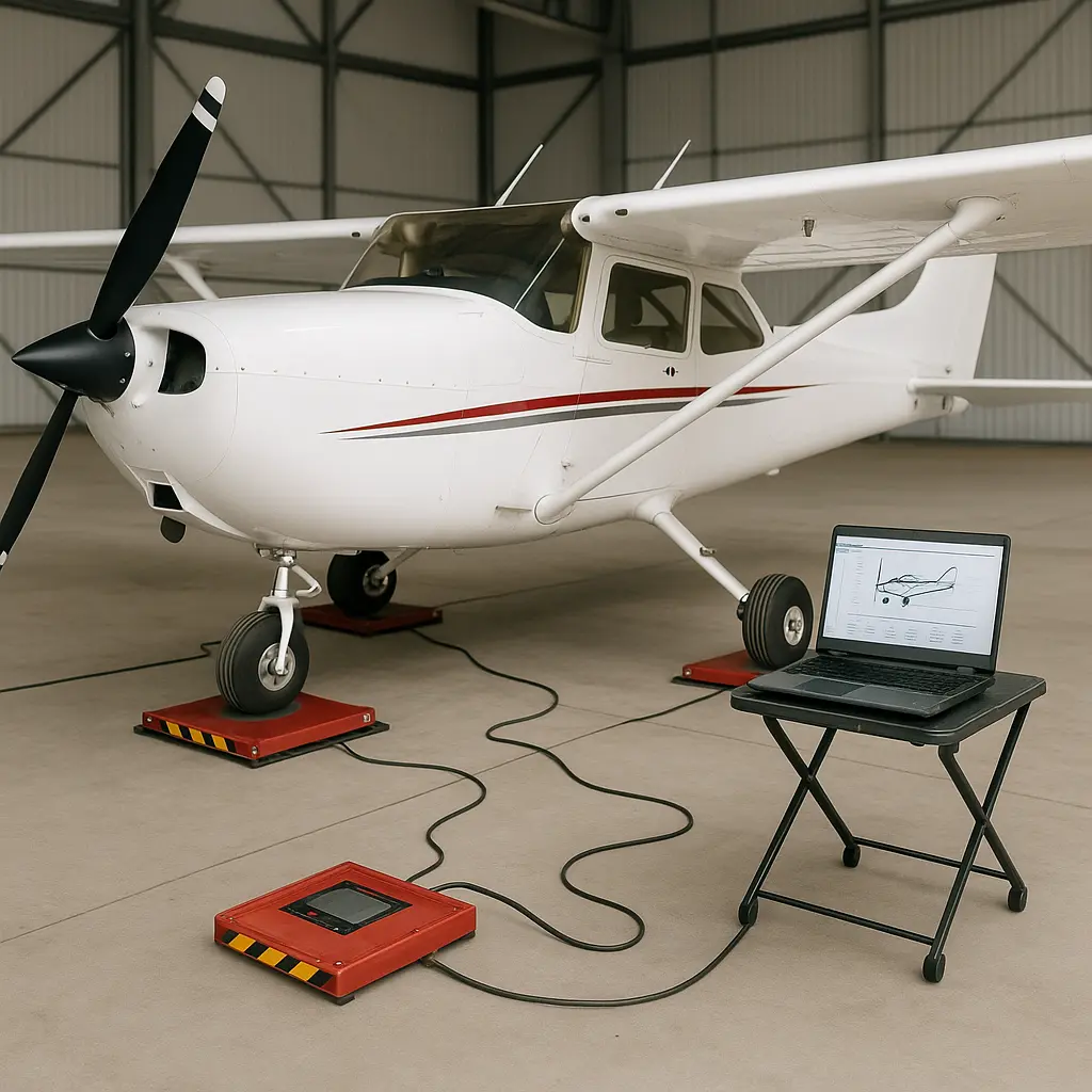 Foto de pesagem de aeronave