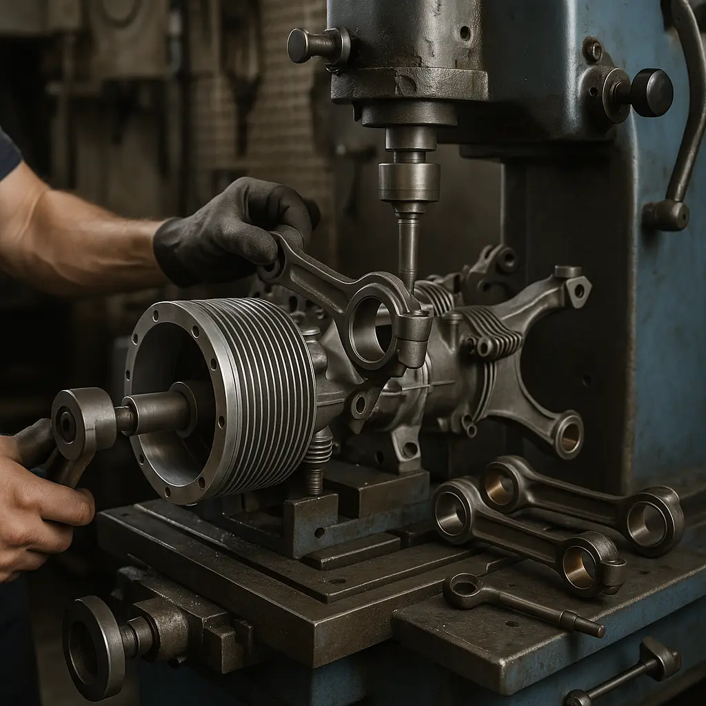 Foto de usinagem de componentes aeronáuticos